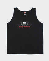 Vintage Y2K 00s Harley Davidson Skull Hollywood California Vest - XL