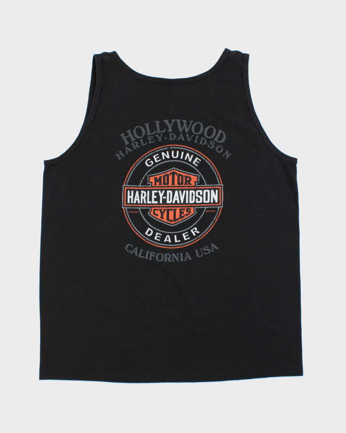 Vintage Y2K 00s Harley Davidson Skull Hollywood California Vest - XL