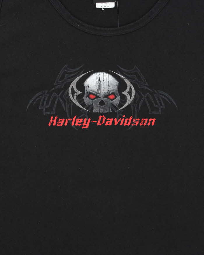 Vintage Y2K 00s Harley Davidson Skull Hollywood California Vest - XL