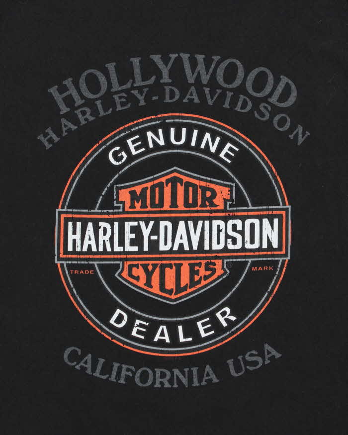 Vintage Y2K 00s Harley Davidson Skull Hollywood California Vest - XL