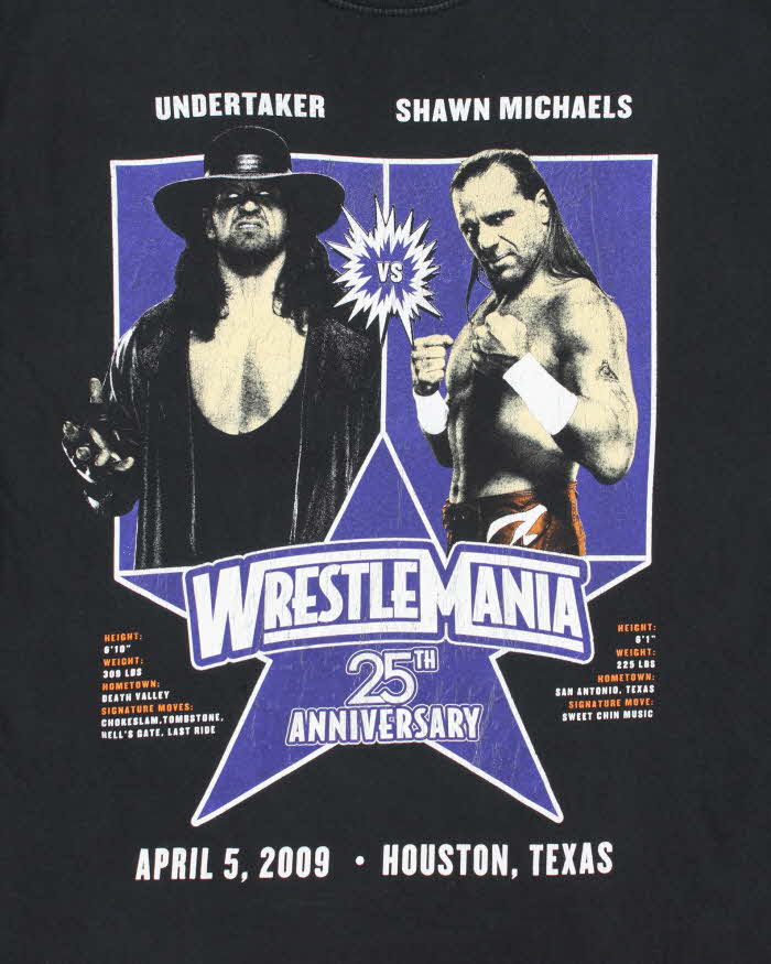 Vintage Y2K 2009 WWE Wrestle Mania 25th Anniversary Crewneck T-Shirt - L