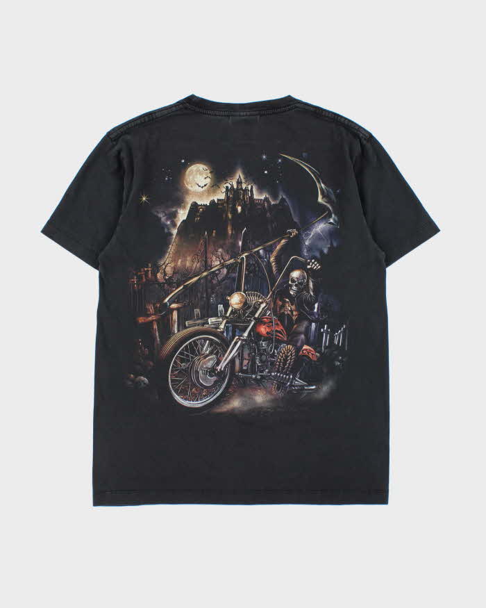 Vintage Y2K 00s Jays Rock Skeleton Biker Graphic Crewneck T-Shirt - M