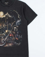 Vintage Y2K 00s Jays Rock Skeleton Biker Graphic Crewneck T-Shirt - M