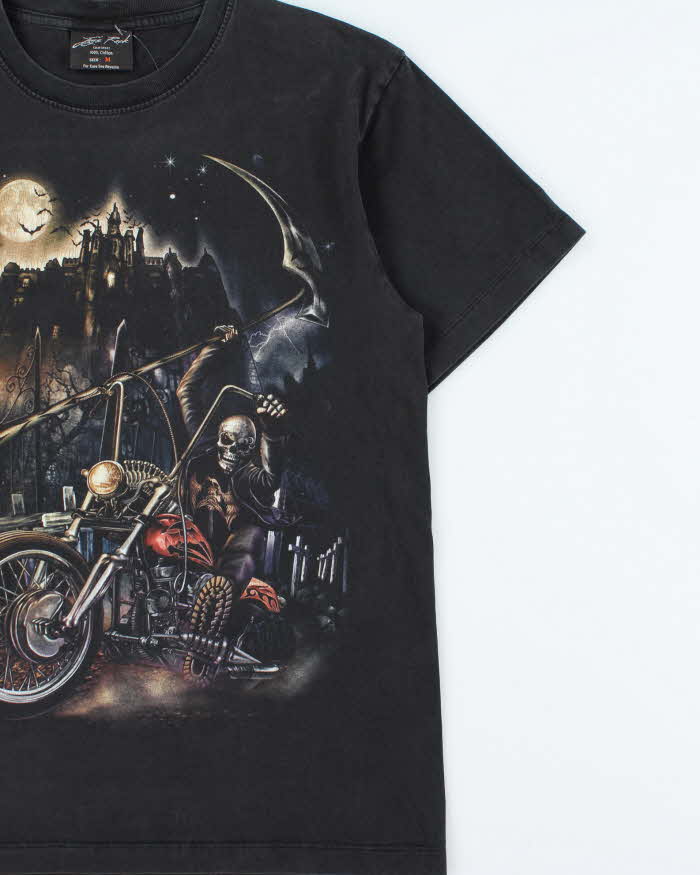 Vintage Y2K 00s Jays Rock Skeleton Biker Graphic Crewneck T-Shirt - M