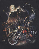Vintage Y2K 00s Jays Rock Skeleton Biker Graphic Crewneck T-Shirt - M