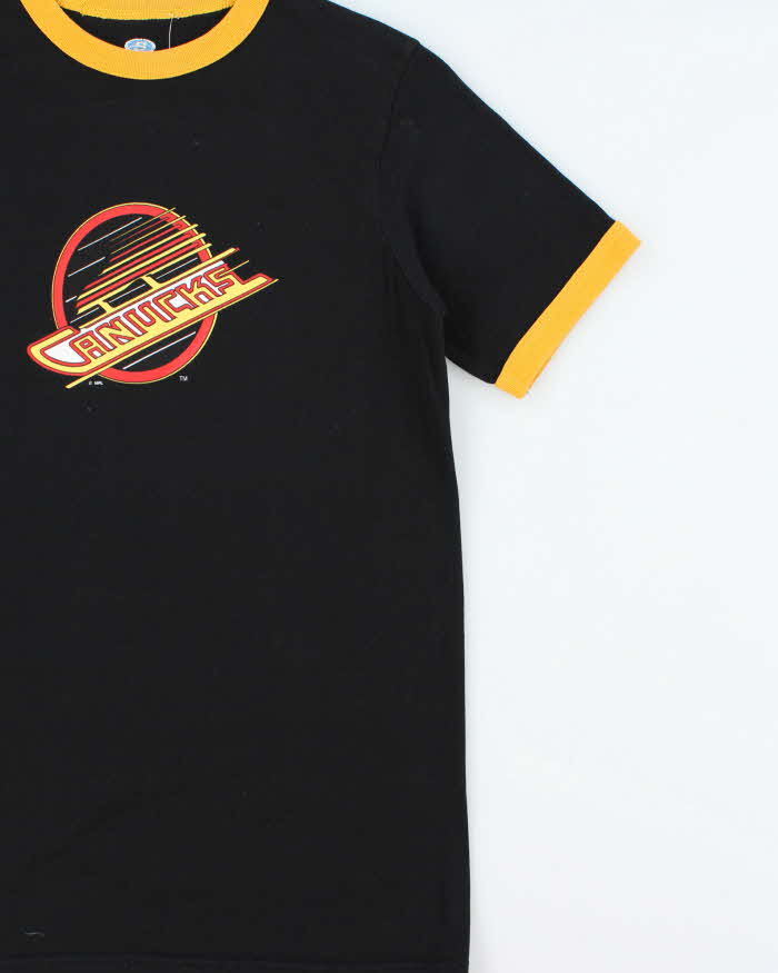 Vintage Y2K 00s Bulletin Vancouver Canucks NHL Crewneck Ringer T-Shirt - S