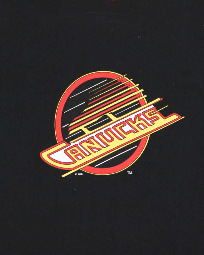 Vintage Y2K 00s Bulletin Vancouver Canucks NHL Crewneck Ringer T-Shirt - S