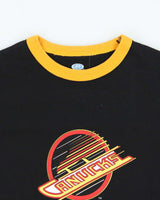 Vintage Y2K 00s Bulletin Vancouver Canucks NHL Crewneck Ringer T-Shirt - S