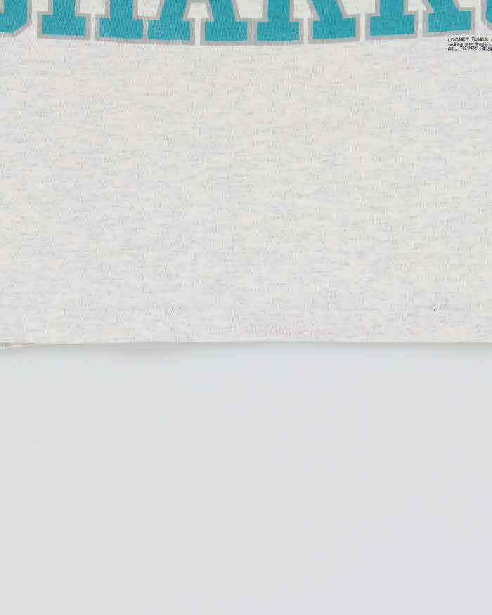 Vintage 1991 NHL x Looney Tunes San Jose Sharks Grey Marl Single Stitch Made In USA Crewneck T-Shirt - L