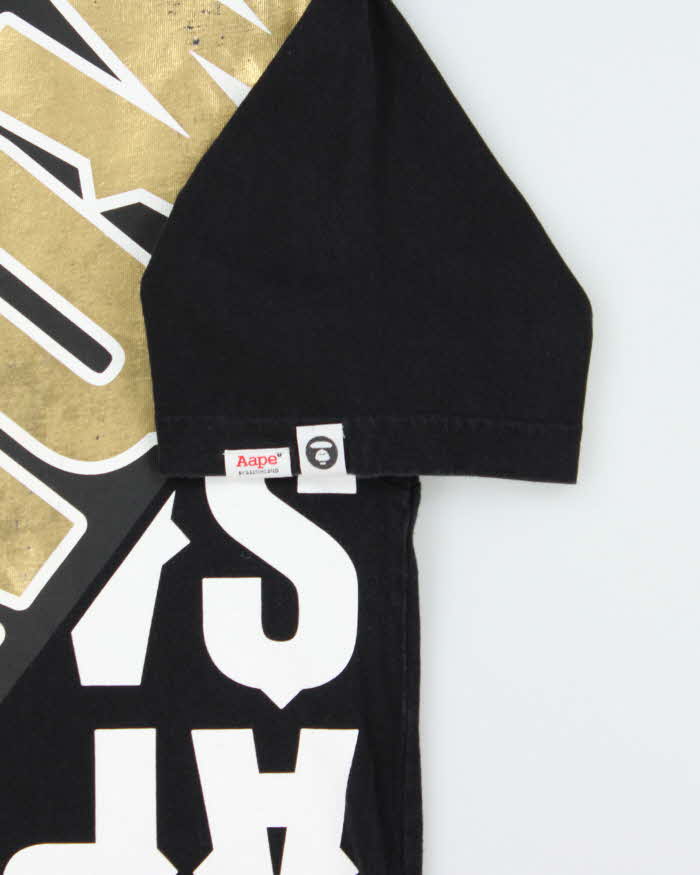 Vintage Aape By A Bathing Aape Gold 'Aape Now' Graphic Crewneck T-Shirt - M