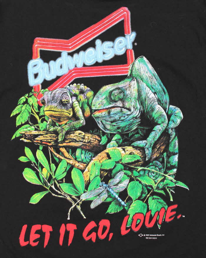 Vintage 1997 Delta Preshrunk Budweiser Chameleon Crewneck T-Shirt - L