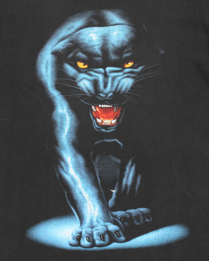 Vintage 1990s Rock Eagle Panther Single Stitch Crewneck T-Shirt - L