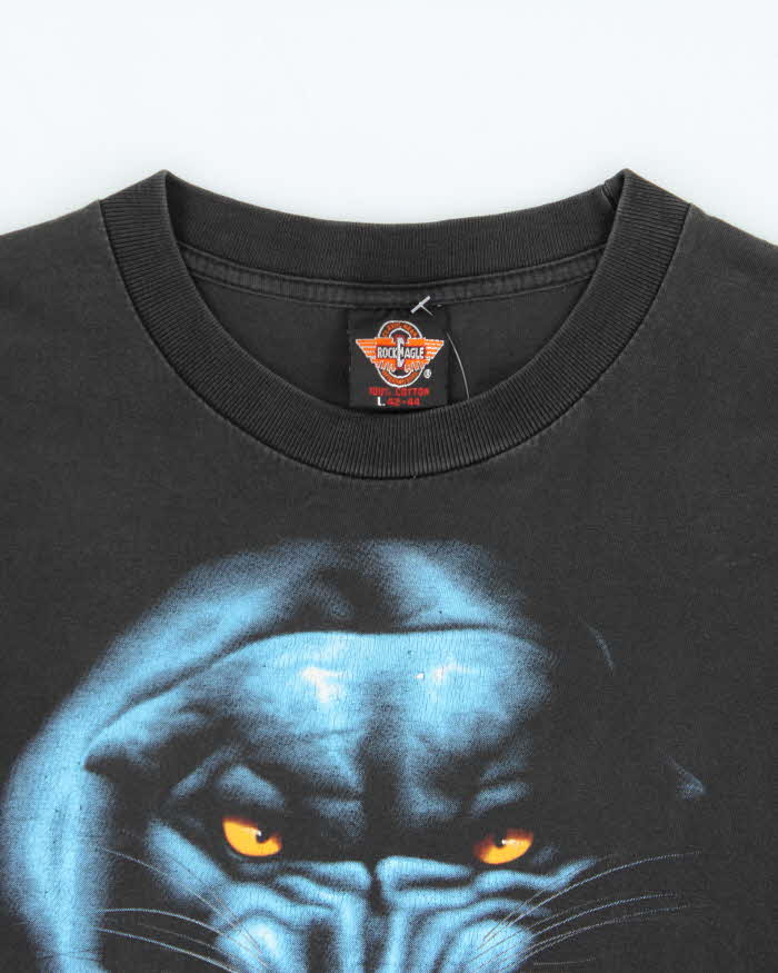 Vintage 1990s Rock Eagle Panther Single Stitch Crewneck T-Shirt - L