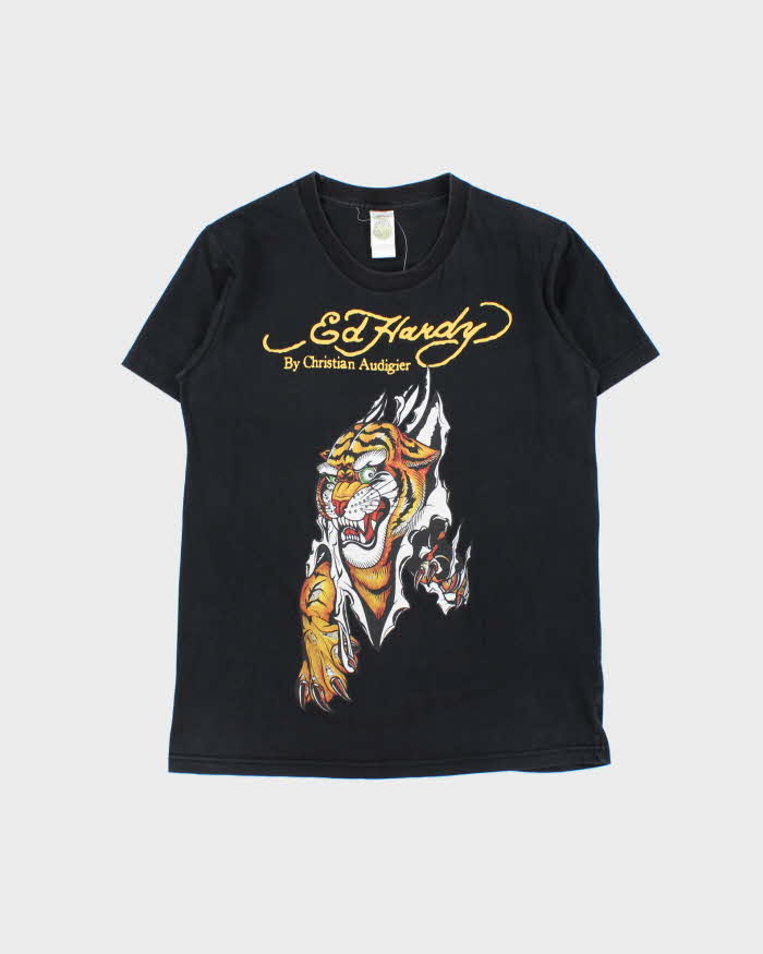 Vintage Y2K 00s Ed Hardy Tiger Crewneck T-Shirt - M