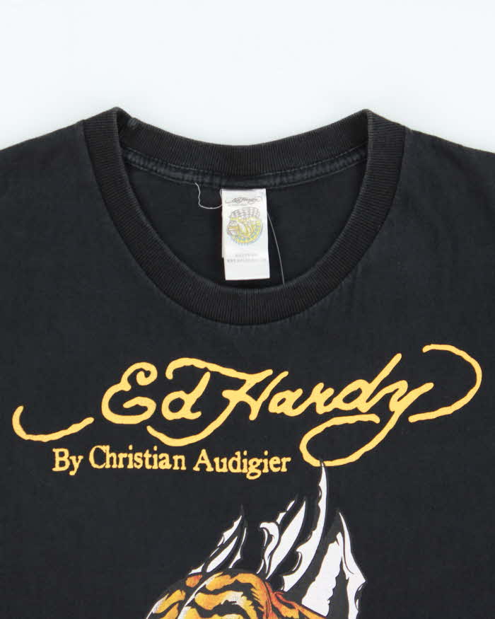 Vintage Y2K 00s Ed Hardy Tiger Crewneck T-Shirt - M