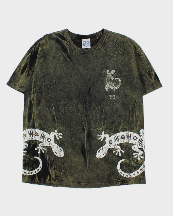 Vintage 1990s Dolfy Acid Wash Mexico Crewneck T-Shirt - L