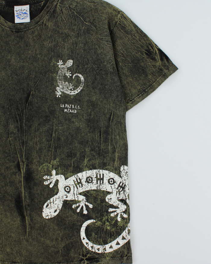 Vintage 1990s Dolfy Acid Wash Mexico Crewneck T-Shirt - L