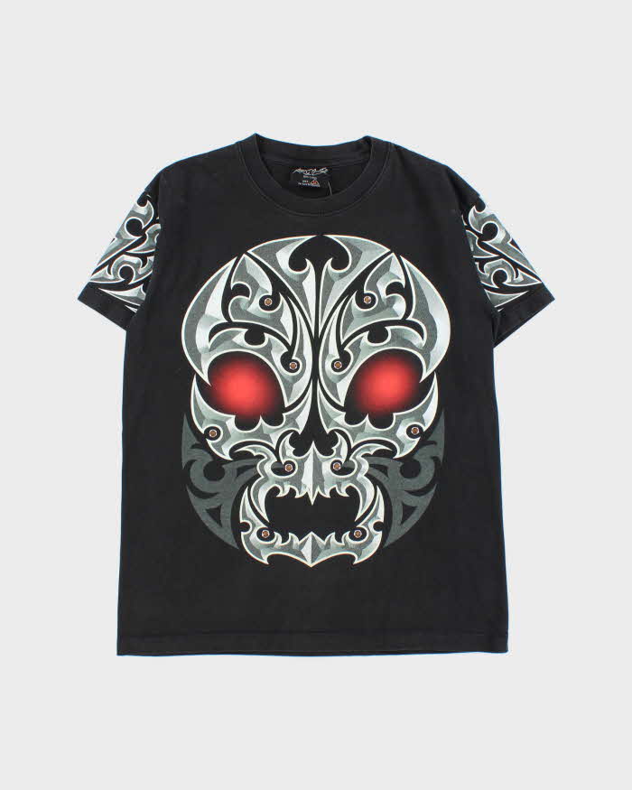 Vintage Y2K 00s Rock Chang Embellished Skull Crewneck T-Shirt - M