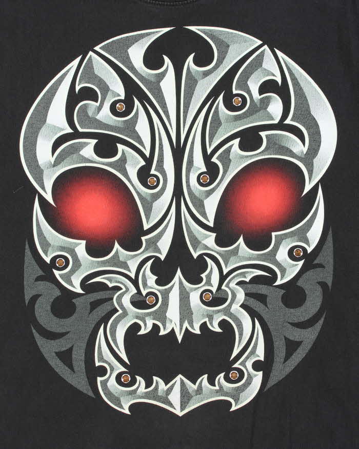 Vintage Y2K 00s Rock Chang Embellished Skull Crewneck T-Shirt - M