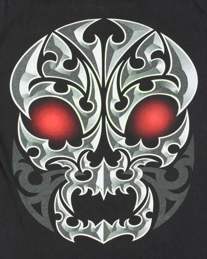 Vintage Y2K 00s Rock Chang Embellished Skull Crewneck T-Shirt - M