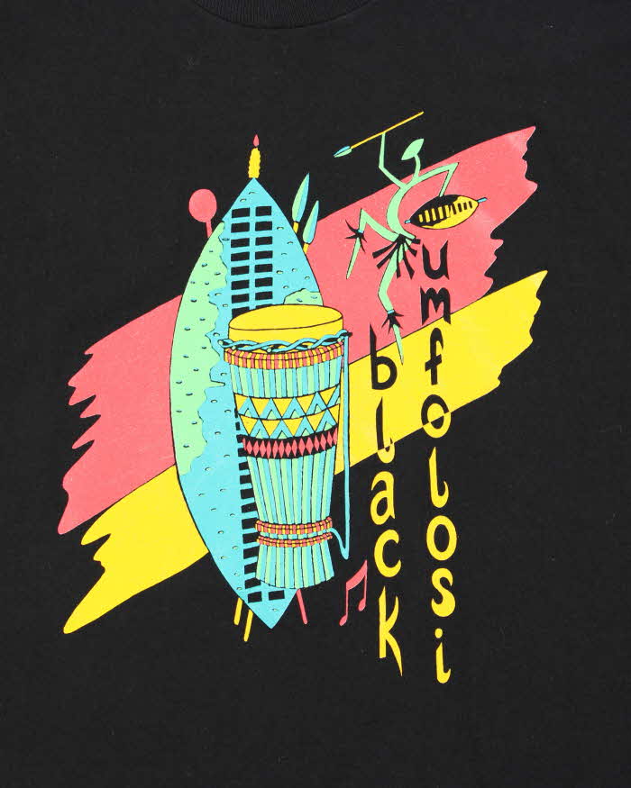 Vintage 1990s Black Umfolosi FOTL Single Stitch Crewneck T-Shirt - XL