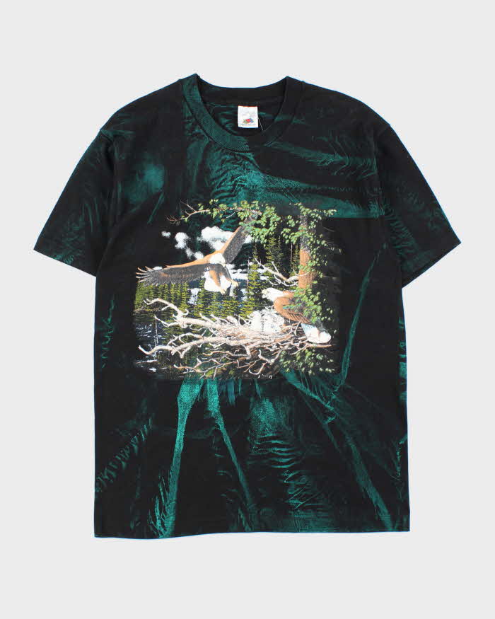 Vintage 1991 Acid Wash Eagle Heavyweight Single Stitch Crewneck T-Shirt - L