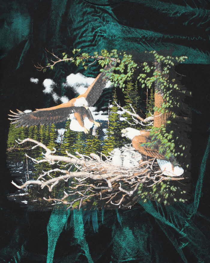 Vintage 1991 Acid Wash Eagle Heavyweight Single Stitch Crewneck T-Shirt - L