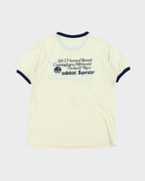 Vintage 1970s Adidas Originals Trefoil 'Cunningham Memorial Race' Single Stitch Crewneck Ringer T-Shirt - L