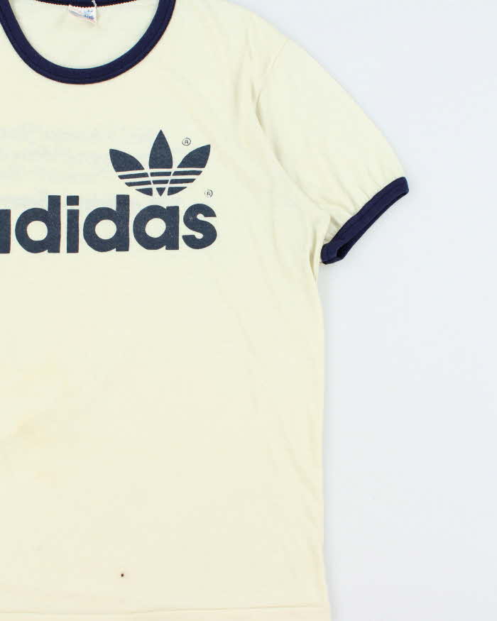 Vintage 1970s Adidas Originals Trefoil 'Cunningham Memorial Race' Single Stitch Crewneck Ringer T-Shirt - L