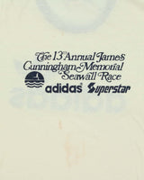 Vintage 1970s Adidas Originals Trefoil 'Cunningham Memorial Race' Single Stitch Crewneck Ringer T-Shirt - L