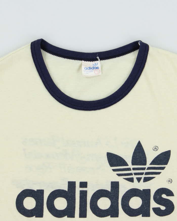 Vintage 1970s Adidas Originals Trefoil 'Cunningham Memorial Race' Single Stitch Crewneck Ringer T-Shirt - L