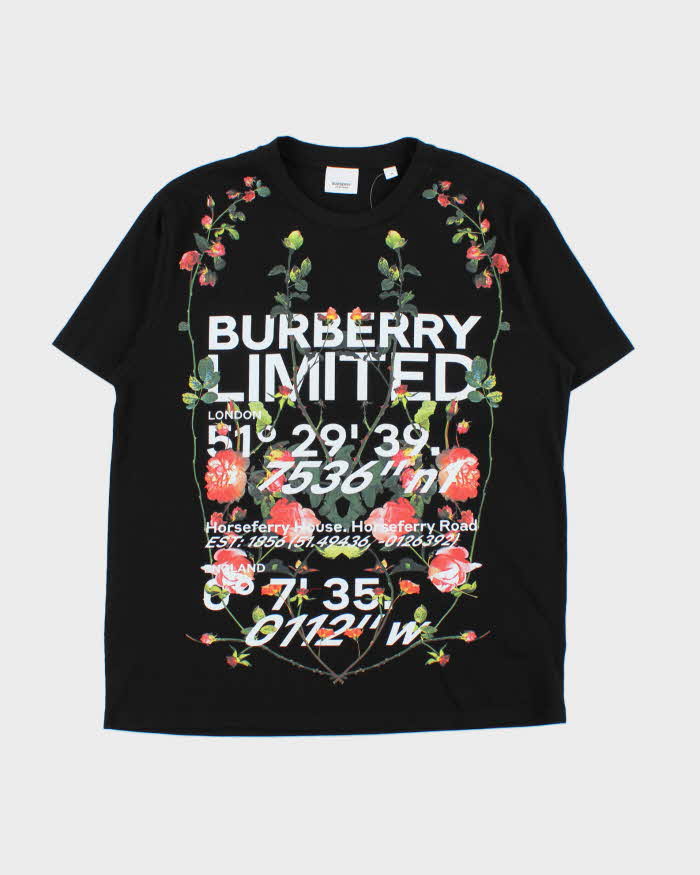 SS2021 Burberry Monlow Floral London Geographic Crewneck T-Shirt - M