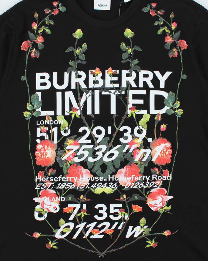 SS2021 Burberry Monlow Floral London Geographic Crewneck T-Shirt - M