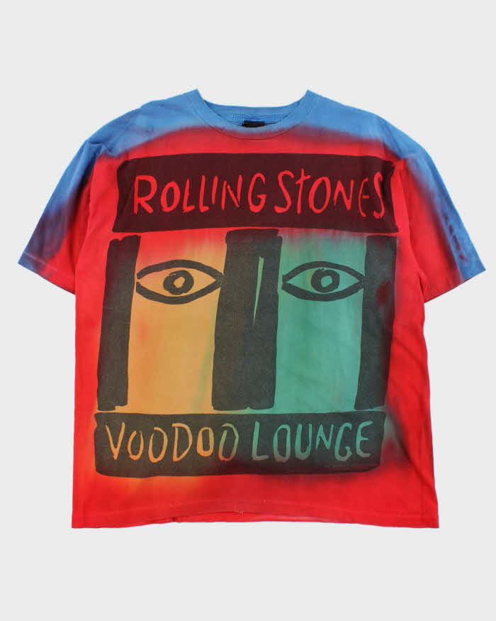 Vintage 1994 Rolling Stones Voodoo Lounge Tie-Dye Brockum Worldwide Single Stitch Made In USA Crewneck T-Shirt - XXL