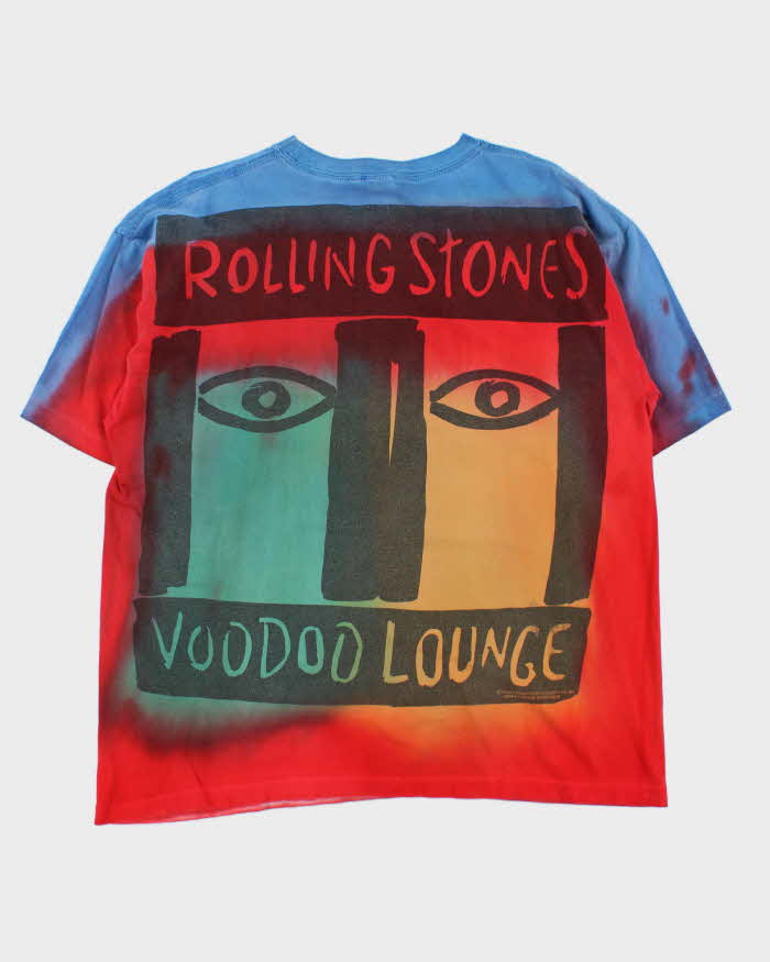 Vintage 1994 Rolling Stones Voodoo Lounge Tie-Dye Brockum Worldwide Single Stitch Made In USA Crewneck T-Shirt - XXL