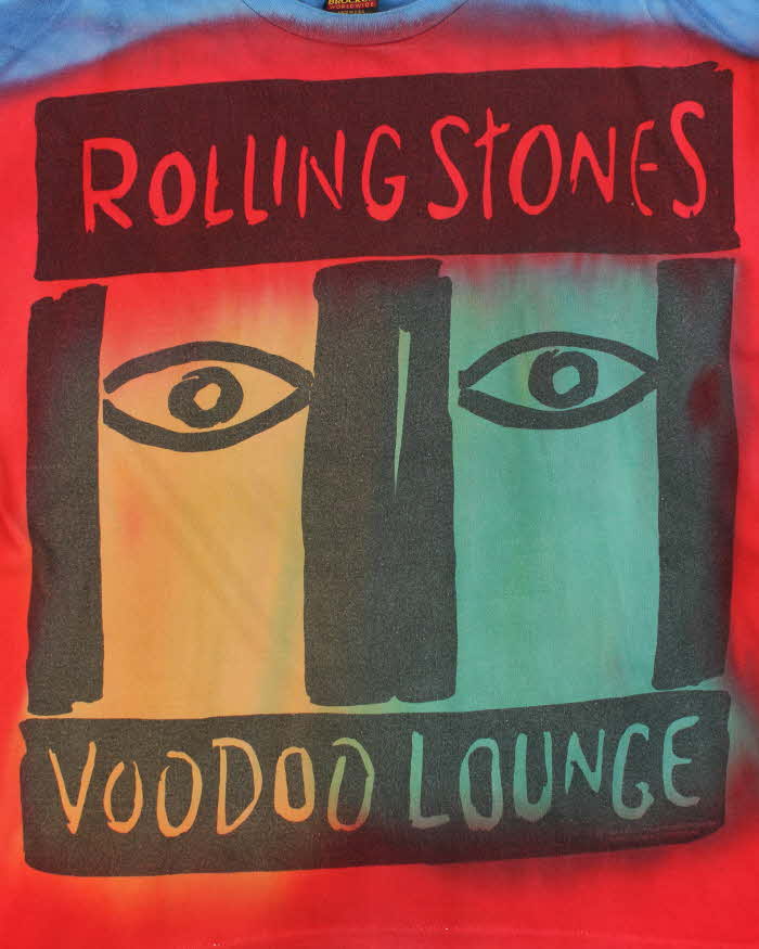 Vintage 1994 Rolling Stones Voodoo Lounge Tie-Dye Brockum Worldwide Single Stitch Made In USA Crewneck T-Shirt - XXL