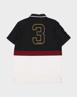 Vintage Polo Ralph Lauren Large Pony Tri-Colour Custom Slim Fit Short Sleeve Polo Shirt - L
