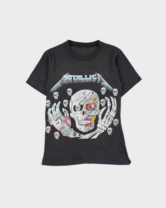 Vintage 1980s Metallica Robot Skeleton Single Stitch Crewneck T-Shirt - XS