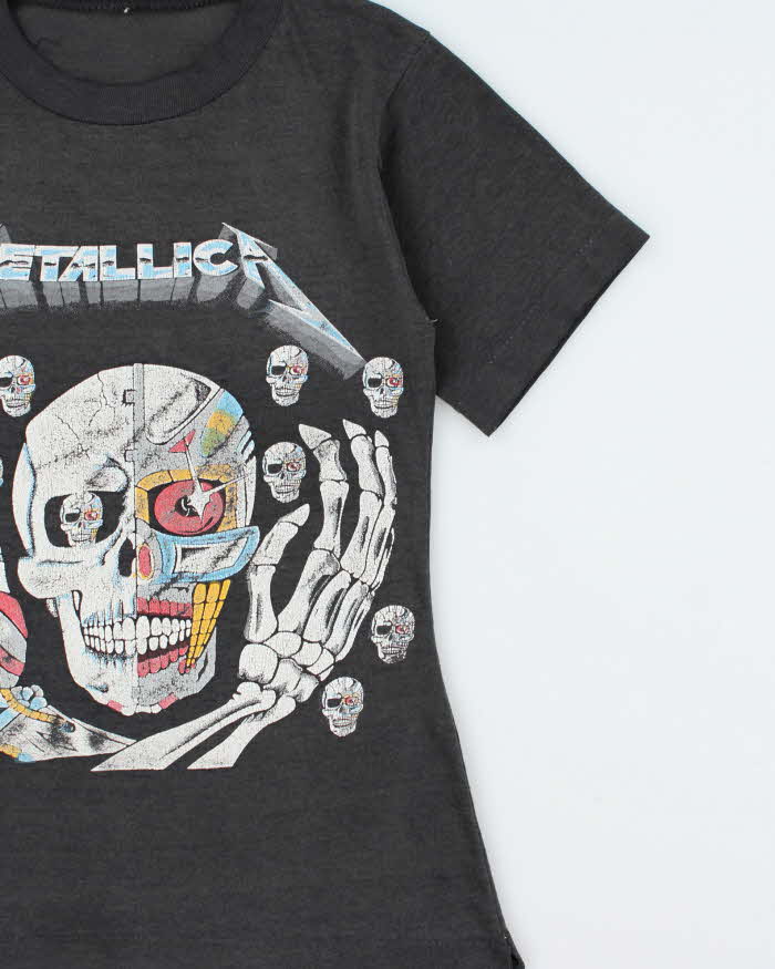 Vintage 1980s Metallica Robot Skeleton Single Stitch Crewneck T-Shirt - XS