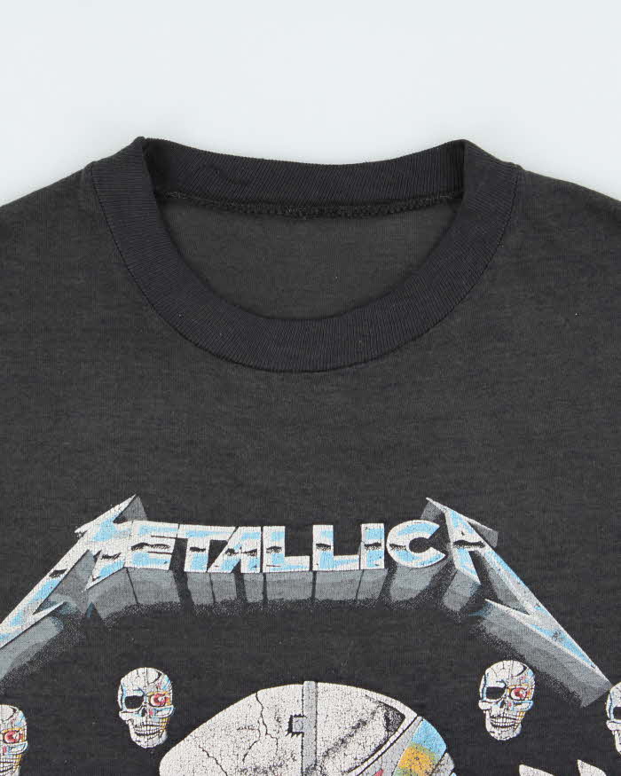Vintage 1980s Metallica Robot Skeleton Single Stitch Crewneck T-Shirt - XS