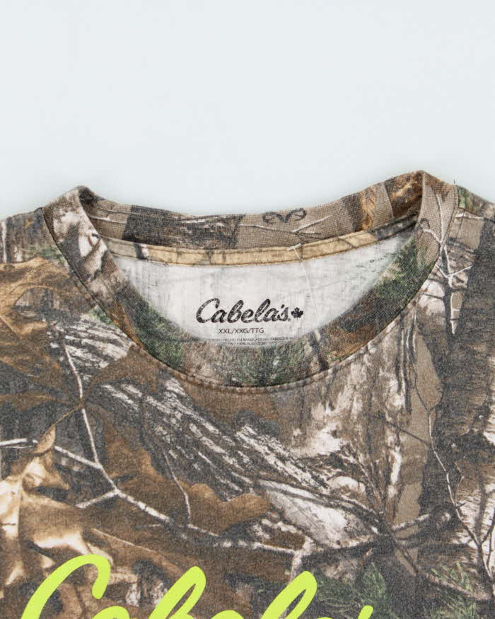 Vintage Y2K 00s Cabela's Realtree Camo Crewneck T-Shirt - XXL