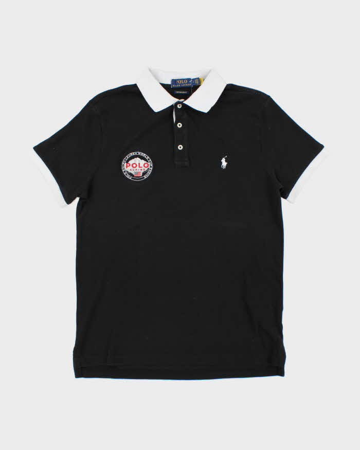 Vintage Polo Ralph Lauren Alpine World Cup Racing Custom Slim Fit Short Sleeve Polo Shirt - M