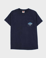 Vintage 2002 Harley Davidson Beartooth Hanes Beefy Crewneck Pocket T-Shirt - M