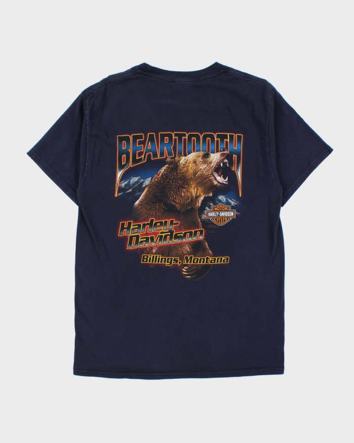 Vintage 2002 Harley Davidson Beartooth Hanes Beefy Crewneck Pocket T-Shirt - M