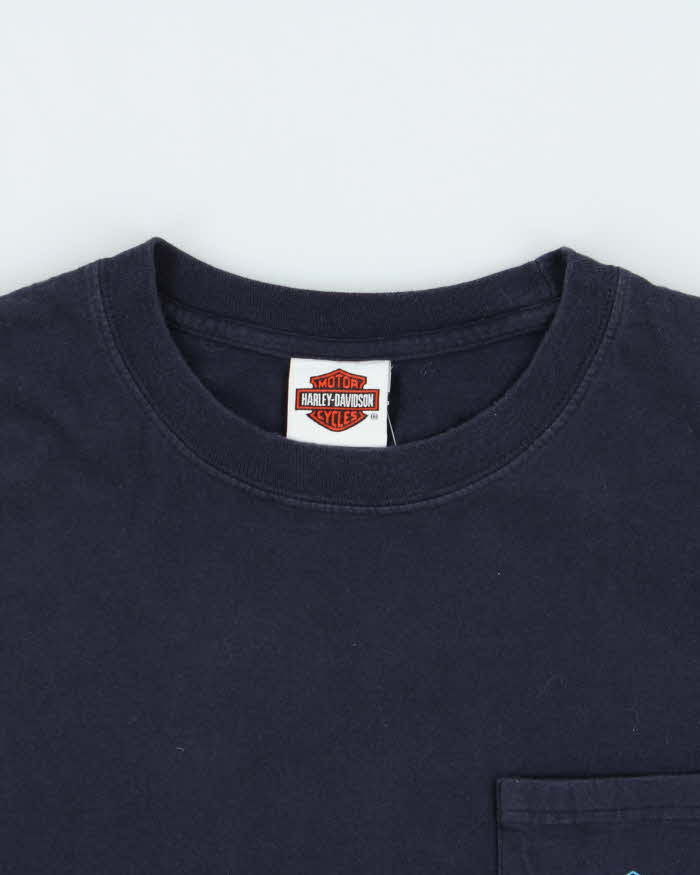 Vintage 2002 Harley Davidson Beartooth Hanes Beefy Crewneck Pocket T-Shirt - M