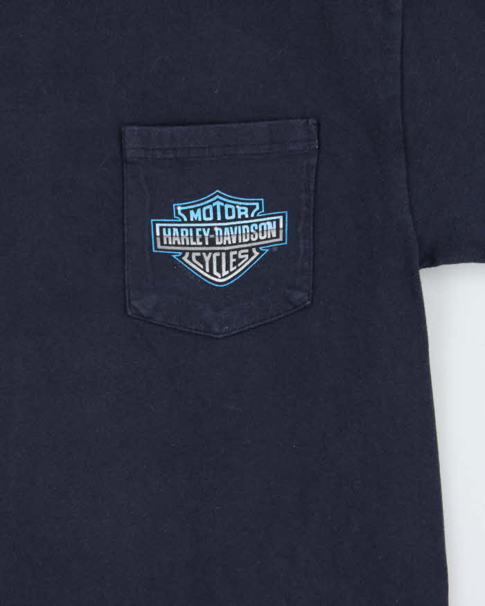 Vintage 2002 Harley Davidson Beartooth Hanes Beefy Crewneck Pocket T-Shirt - M