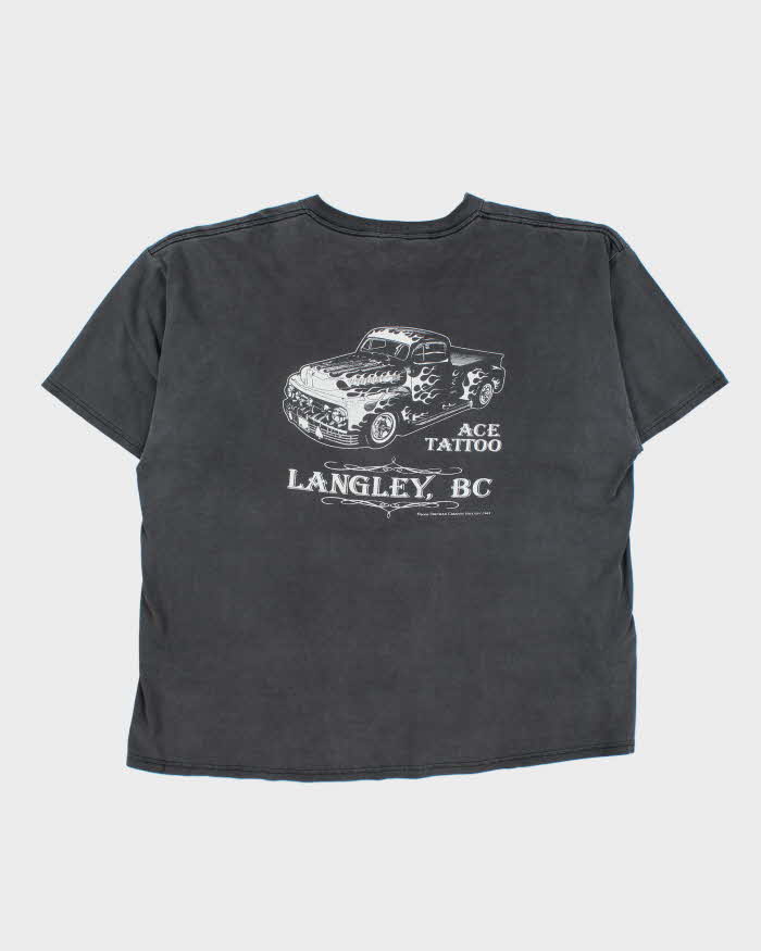 Vintage 2000 Ace Tattoo Langley Faded Gildan Heavyweight Crewneck T-Shirt - XXL