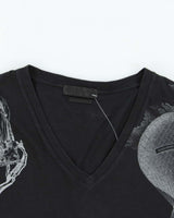 SS2015 Alexander Mcqueen Graphic V-Neck T-Shirt - M