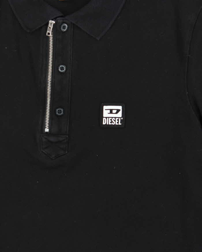 Vintage Diesel Zip Button Short Sleeve Polo Shirt - M