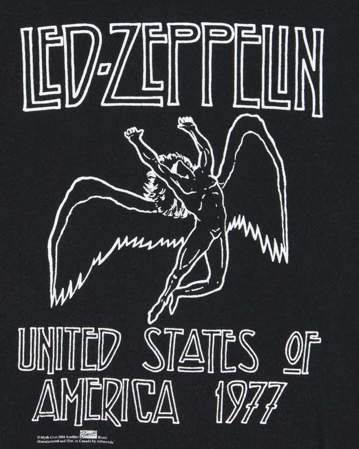 Vintage 2004 Tour Artimonde Tag Myth Gem Led-Zepplin USA 77 Crewneck T-Shirt - L